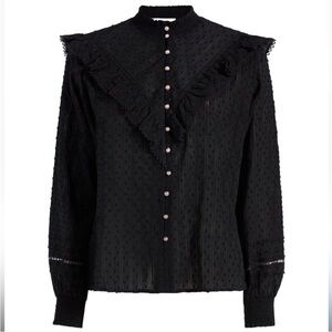 Hill House Black Lace Ruffle Blouse